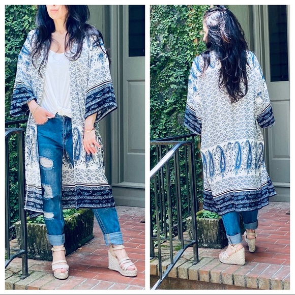 BOHO CHIC LONGLINE KIMONO - Picture 5 of 8